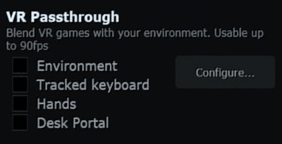 Passthrough toggles in the Streaming tab